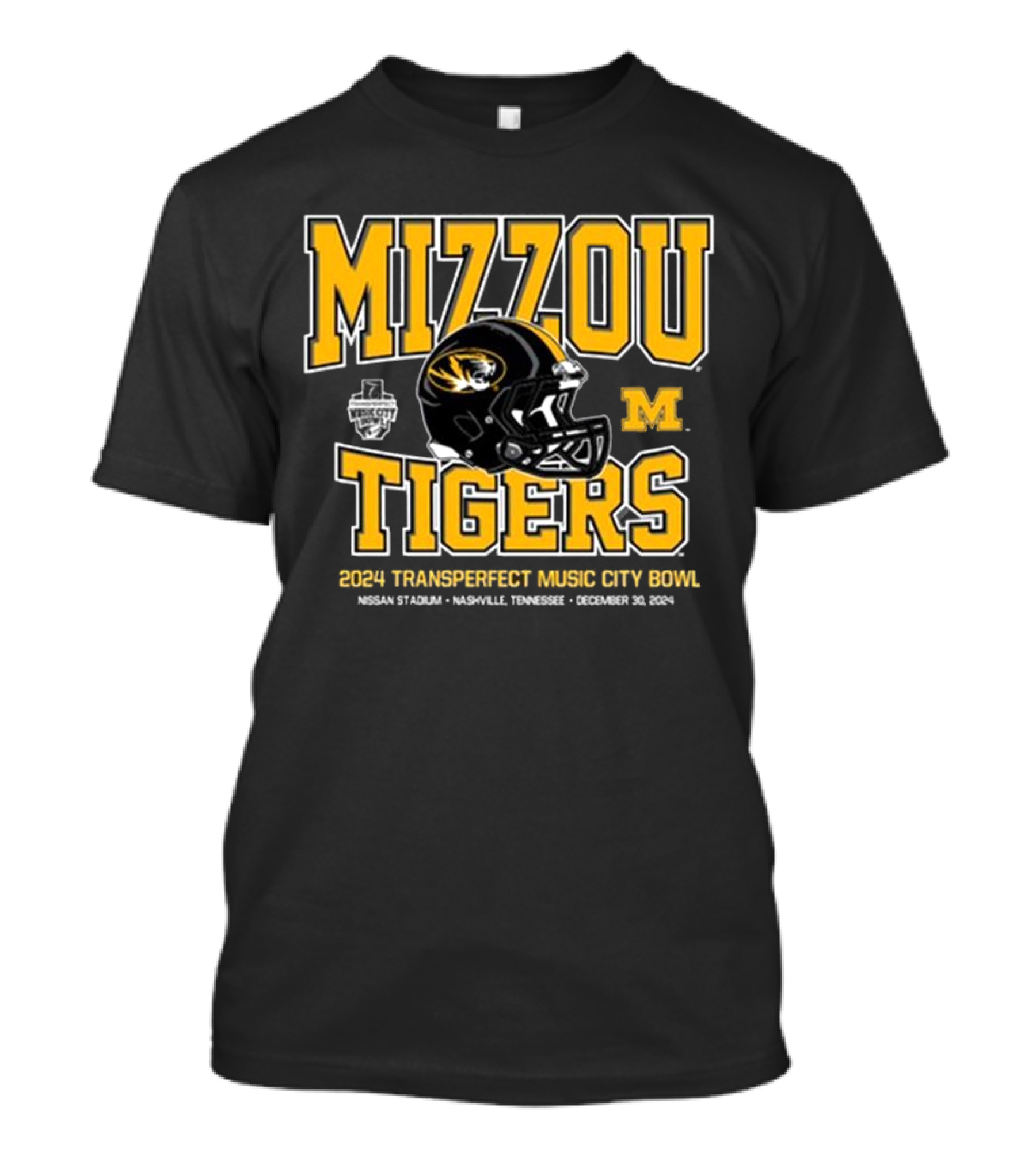 Mizzou Tigers 2024 Transperfect Music City Bowl Football Helmet Nissan Stadium Nashville December 30 T-Shirt