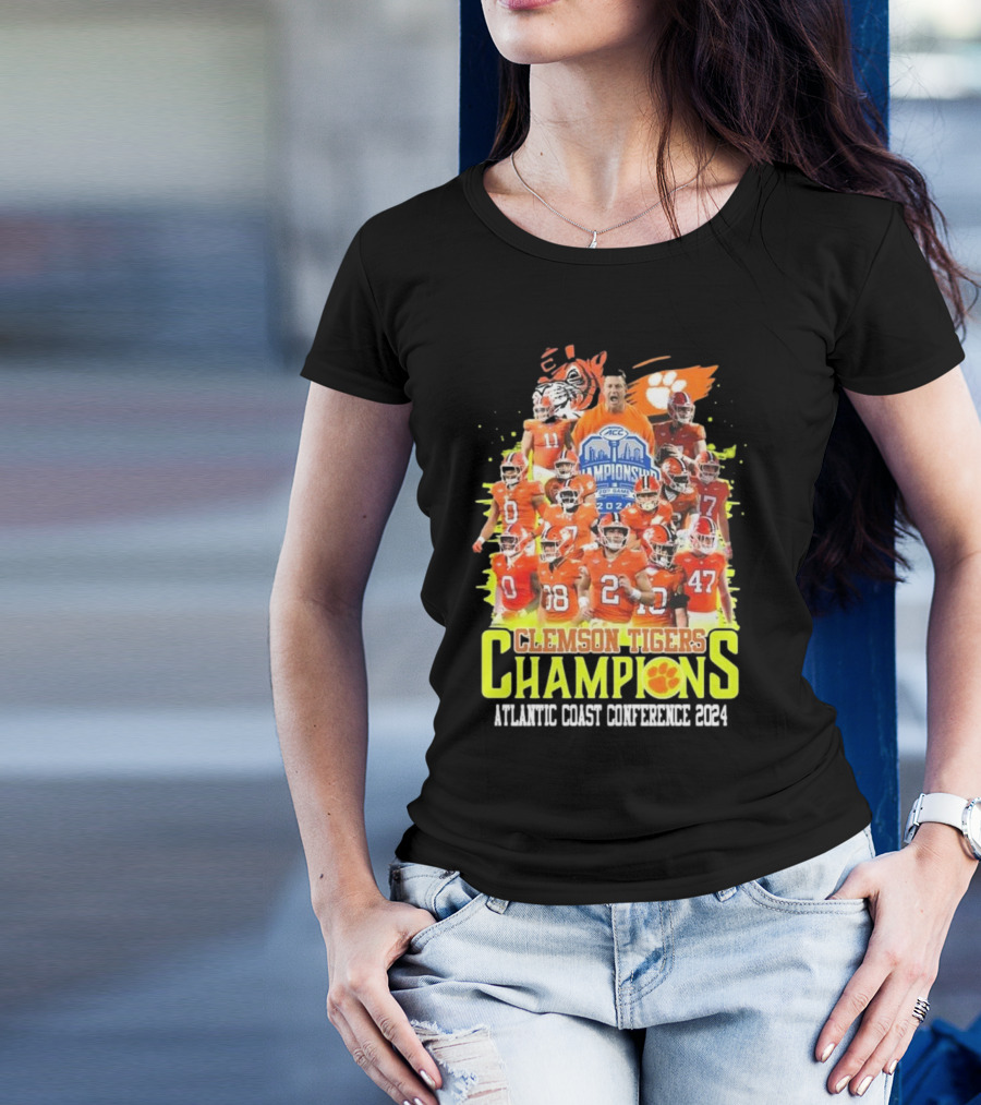 Clemson Tigers Champions Atlantic Coast Conference 2024 All Players NCAA ACC Championship T-Shirt