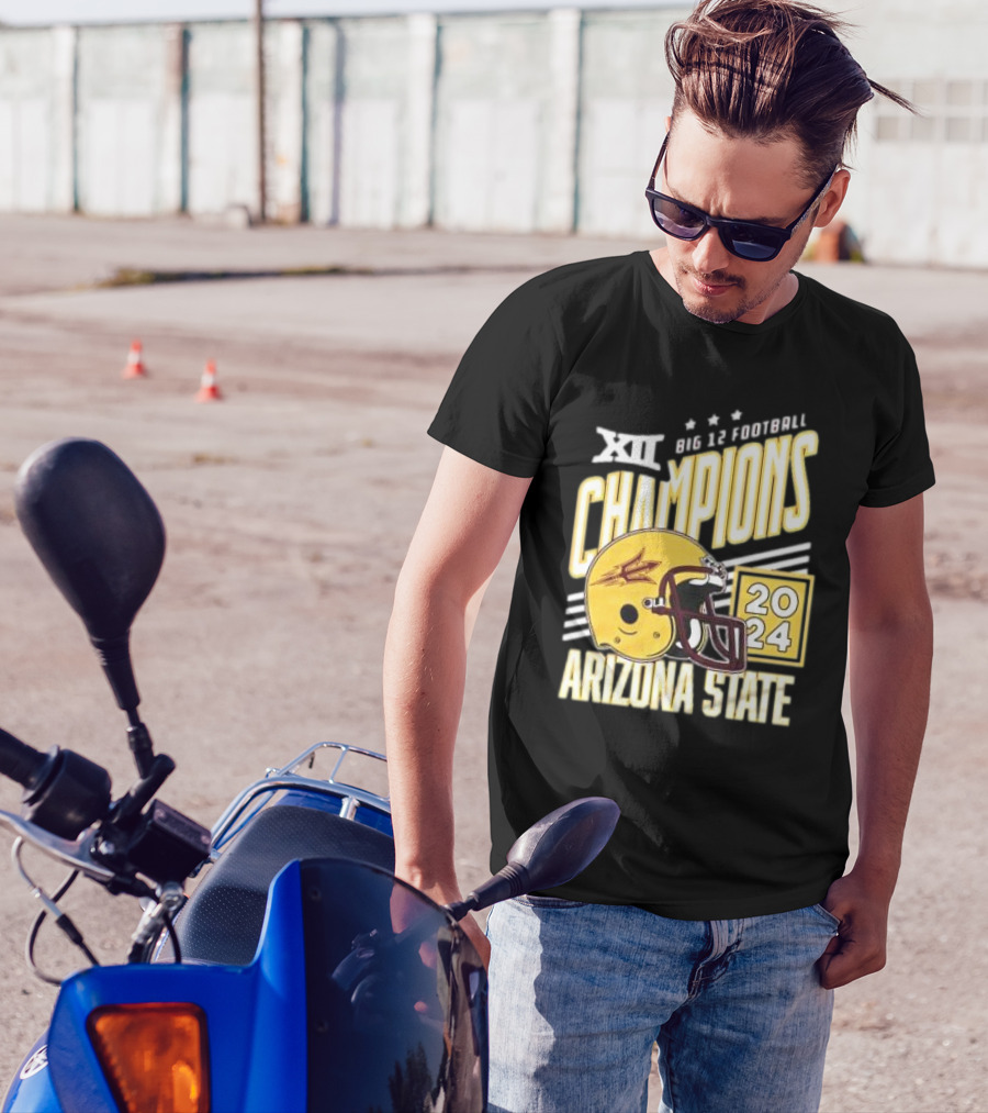 Arizona State 2024 Big 12 Football Champions Helmet T-Shirt
