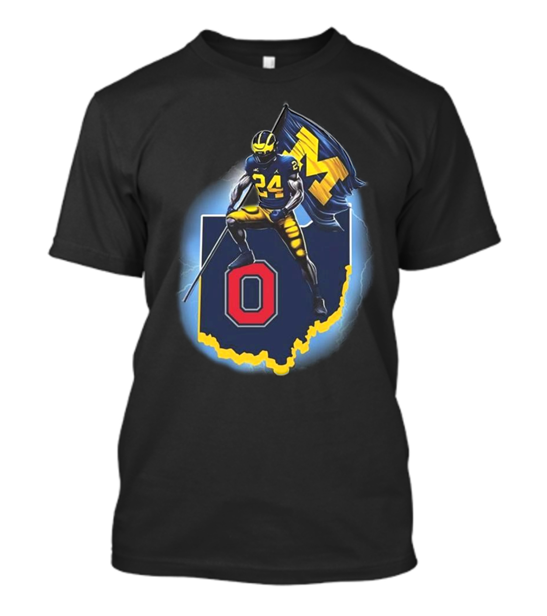 Michigan Plant The Flag Mich-again Hail To The Victors 4 In A Row Bichigan Maps T-Shirt