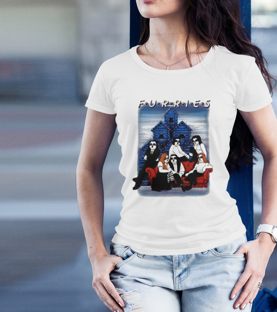 Furries Big Dogs Retro Band House Couch T-Shirt