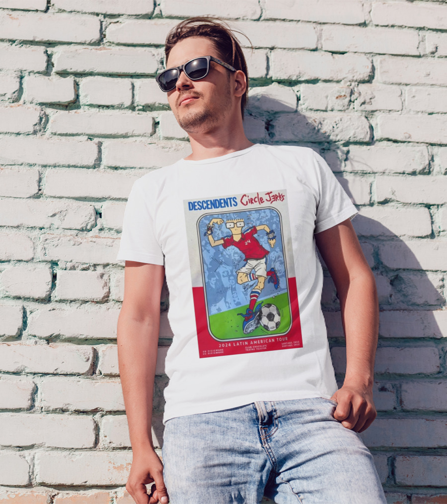 DESCENDENTS Circle Jerks 2024 Latin American Tour Santiago Chile Soccer T-Shirt