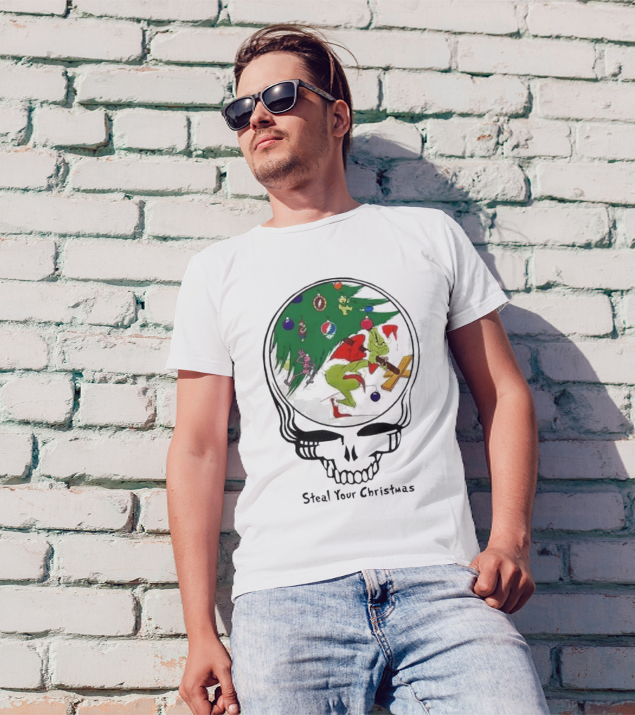 Grateful Dead Grinch Stealie Steal Your Christmas 2024 Holiday T-Shirt