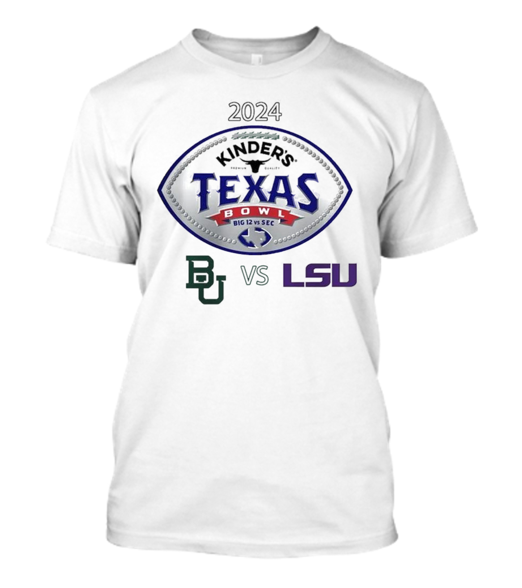 Kinder’s Texas Bowl 2024 Baylor Bears Vs LSU Tigers Big 12 Vs SEC Matchup In Houston Texas T-Shirt