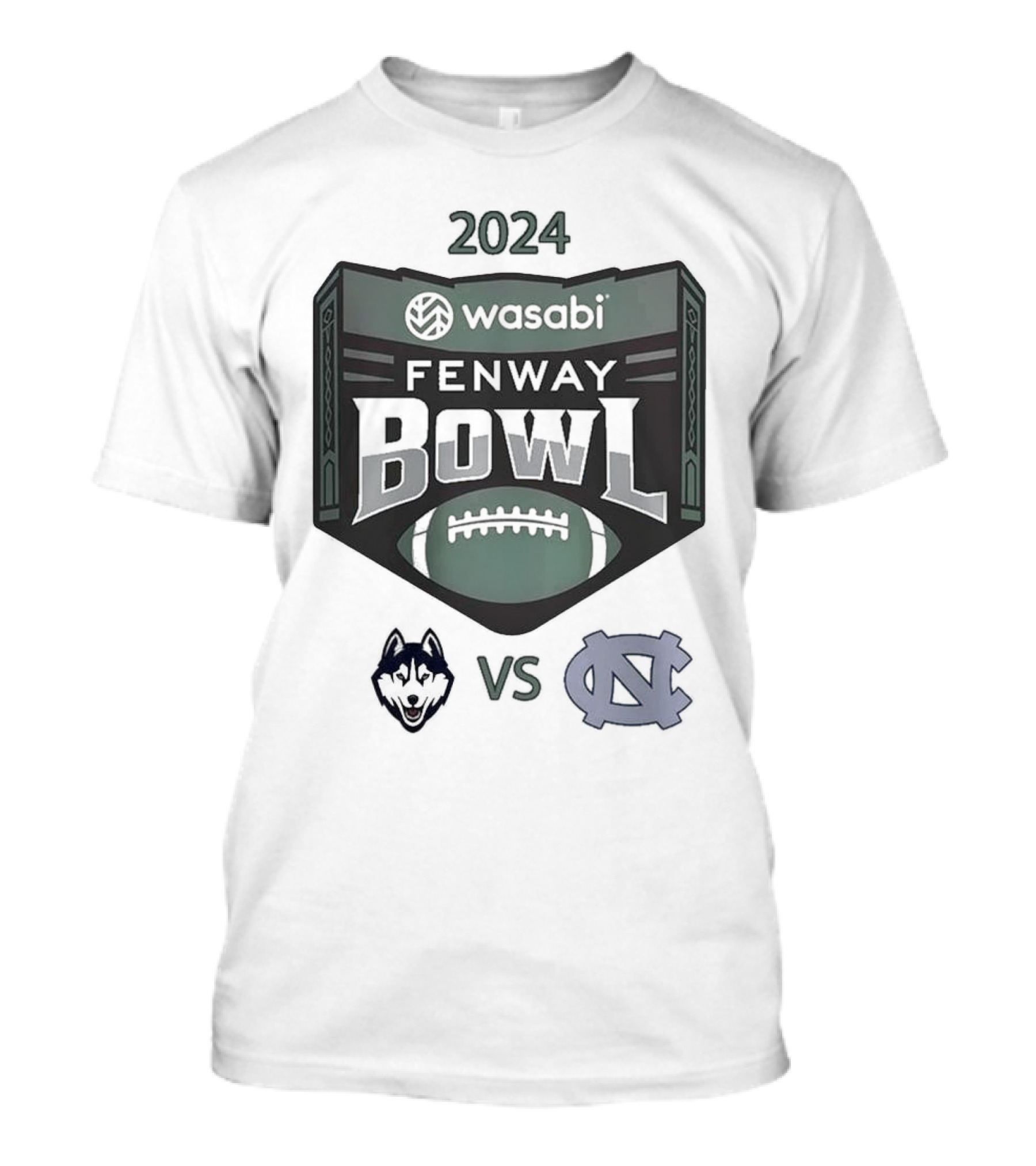 Wasabi Fenway Bowl 2024 UConn Huskies Vs North Carolina Tar Heels Football Matchup In Boston Dec 28 T-Shirt