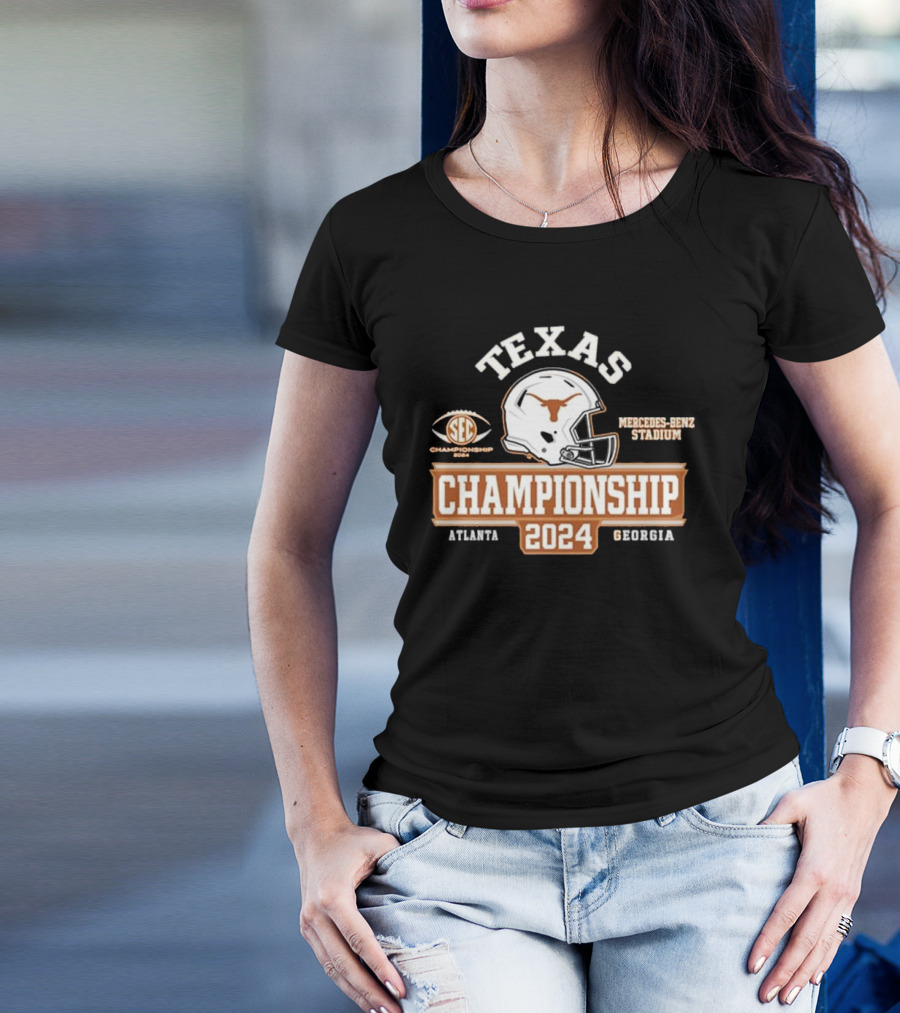 Texas Longhorns SEC Championship 2024 Helmet Mercedes-Benz Stadium Atlanta Georgia T-Shirt