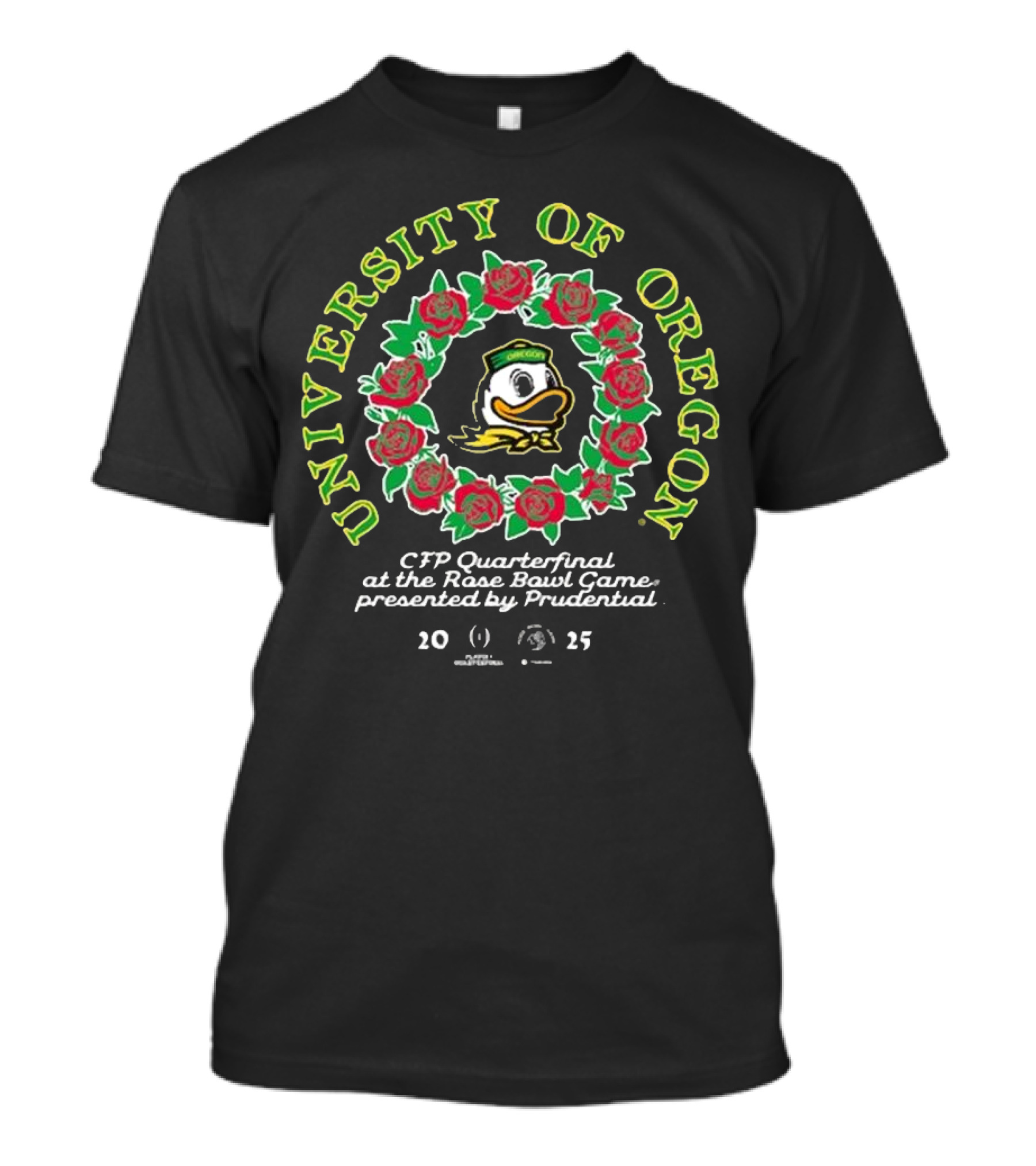 University Of Oregon Ducks 2025 CFP Quarterfinal At The Rose Bowl Game Presented By Prudential T-Shirt