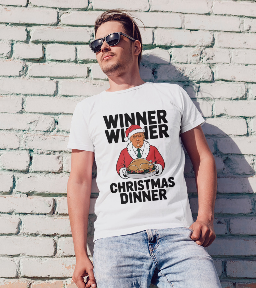 Winner Winner Christmas Dinner Donald Trump Santa Holding Turkey T-Shirt