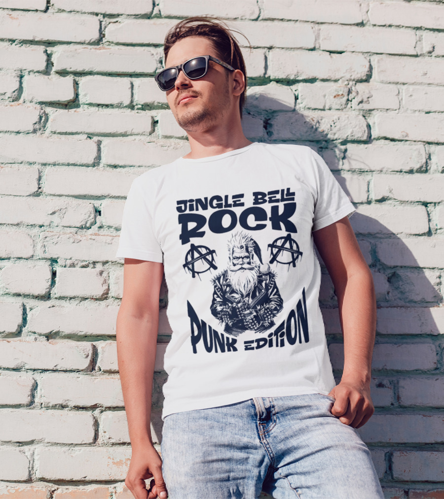 Jingle Bell Rock Punk Edition Anarchy Santa Claus T-Shirt