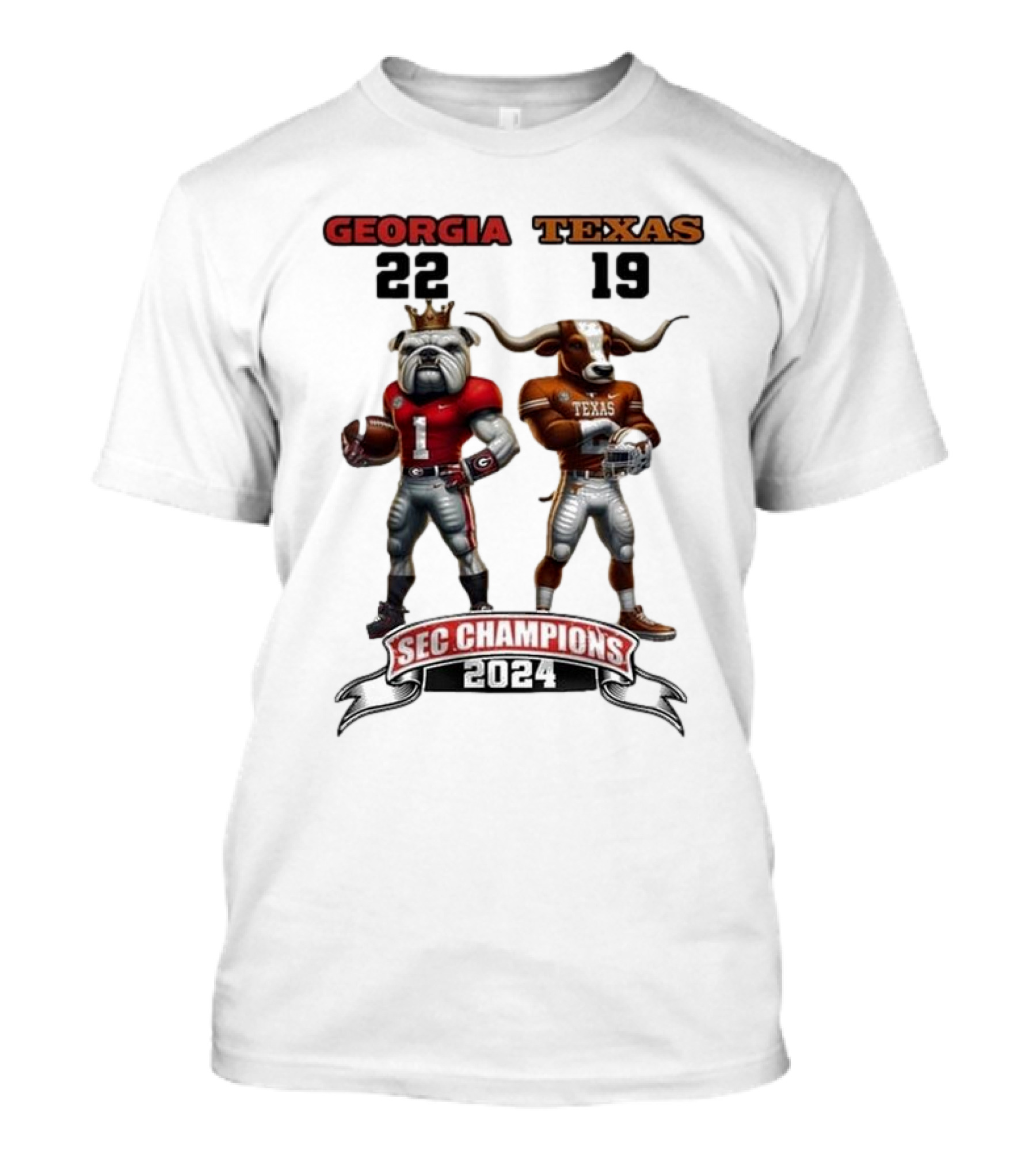 Georgia Bulldogs SEC Champions 2024 Win Over Texas Longhorns 22-19 T-Shirt