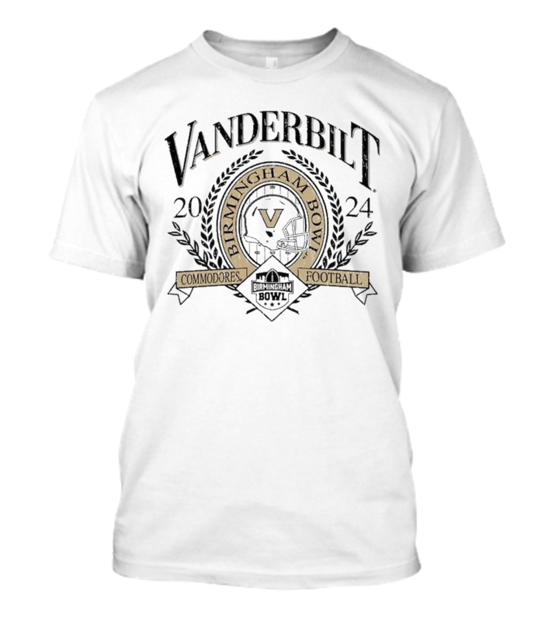 Vanderbilt Commodores 2024 Birmingham Bowl Football Helmet Crest T-Shirt