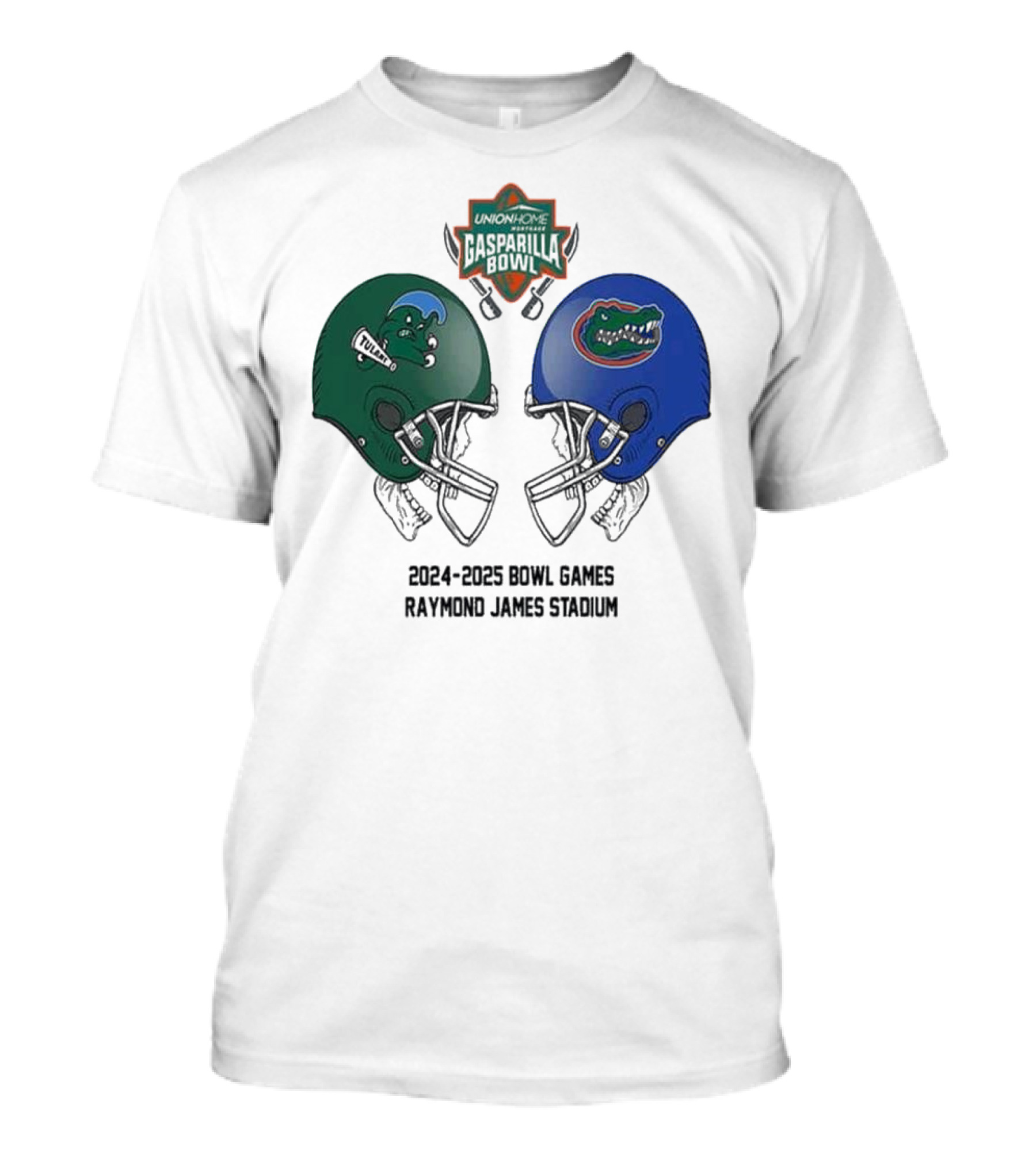 Union Home Mortgage Gasparilla Bowl 2024-2025 Bowl Games Tulane Vs Florida Raymond James Stadium T-Shirt