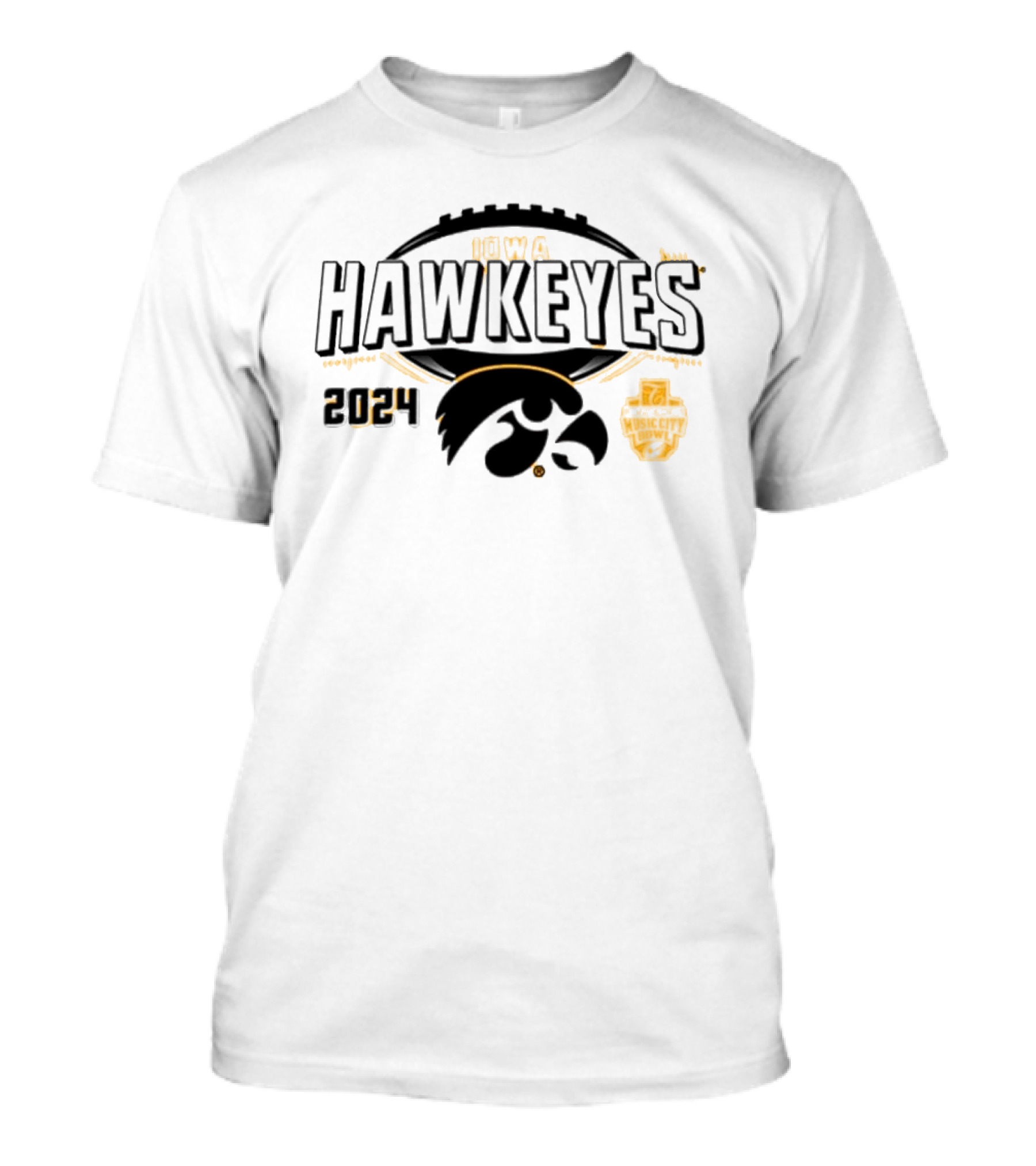 Iowa Hawkeyes 2024 Music City Bowl Football T-Shirt