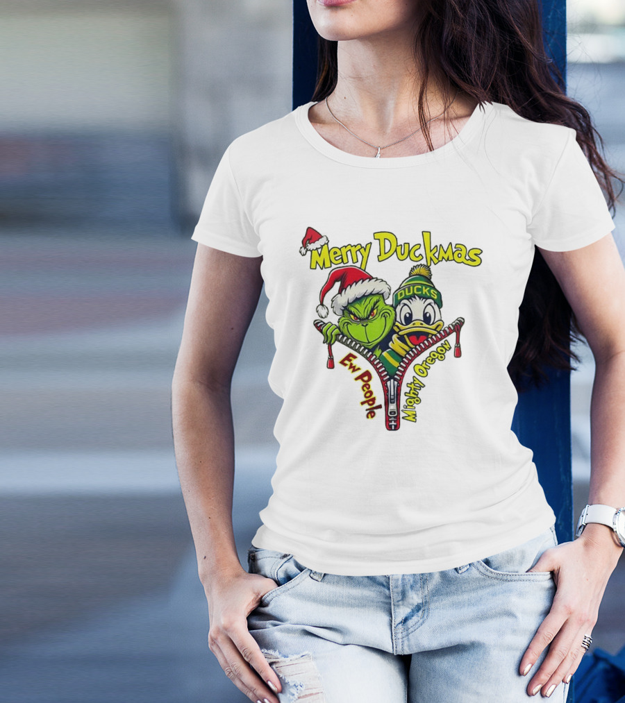 Merry Duckmas Ew People Mighty Oregon Ducks T-Shirt