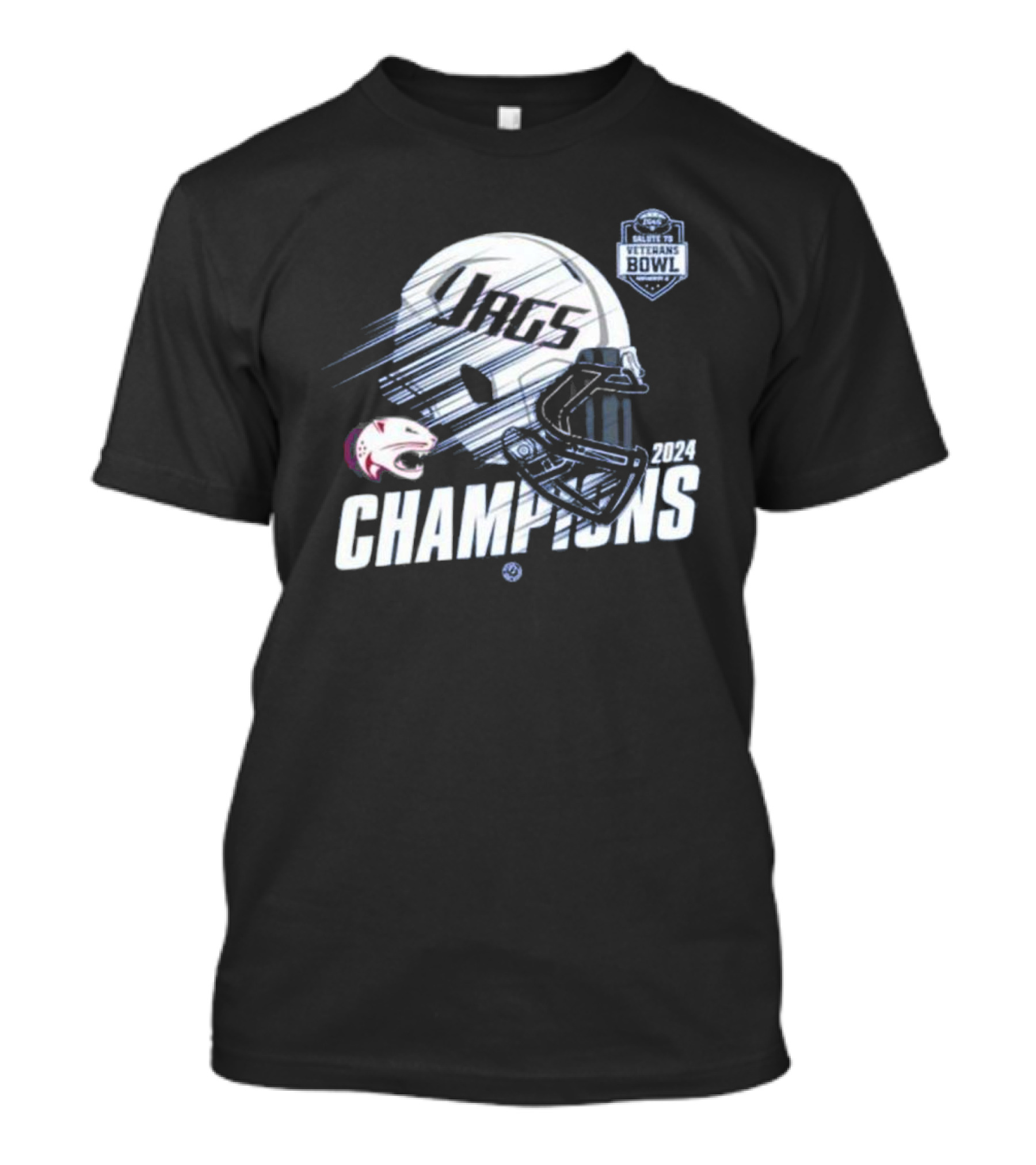 South Alabama Jaguars 2024 Champions Salute To Veterans Bowl Helmet T-Shirt