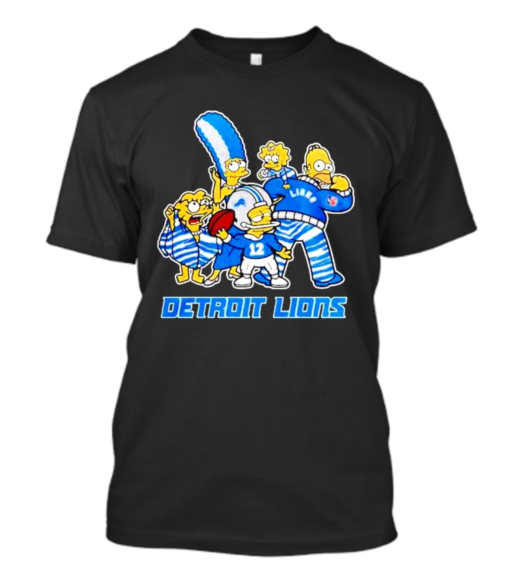 Detroit Lions 2024 25 Simpsons Funday Football Family T-Shirt