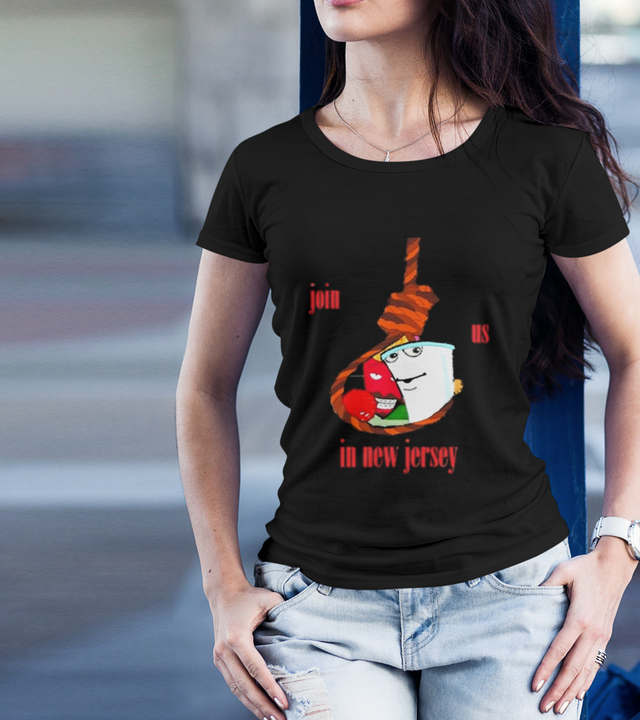 Join Us In New Jersey Mischa Aqua Teen Hunger Force Characters Rope T-Shirt