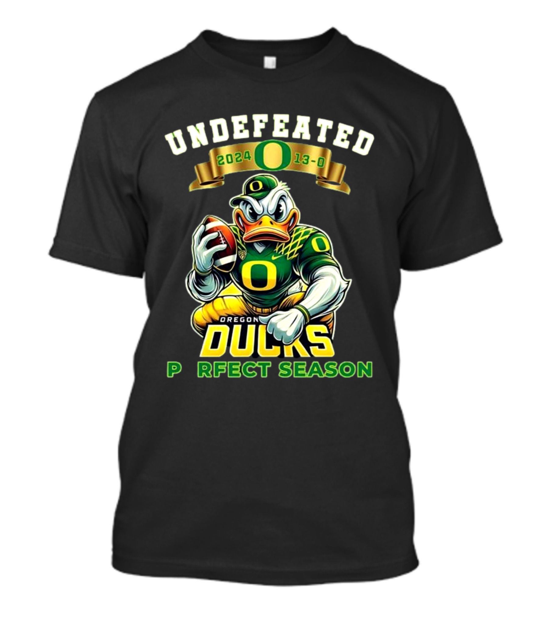 Undefeated 2024 13 0 Oregon Ducks Perfect Season Mascot Football T-Shirt