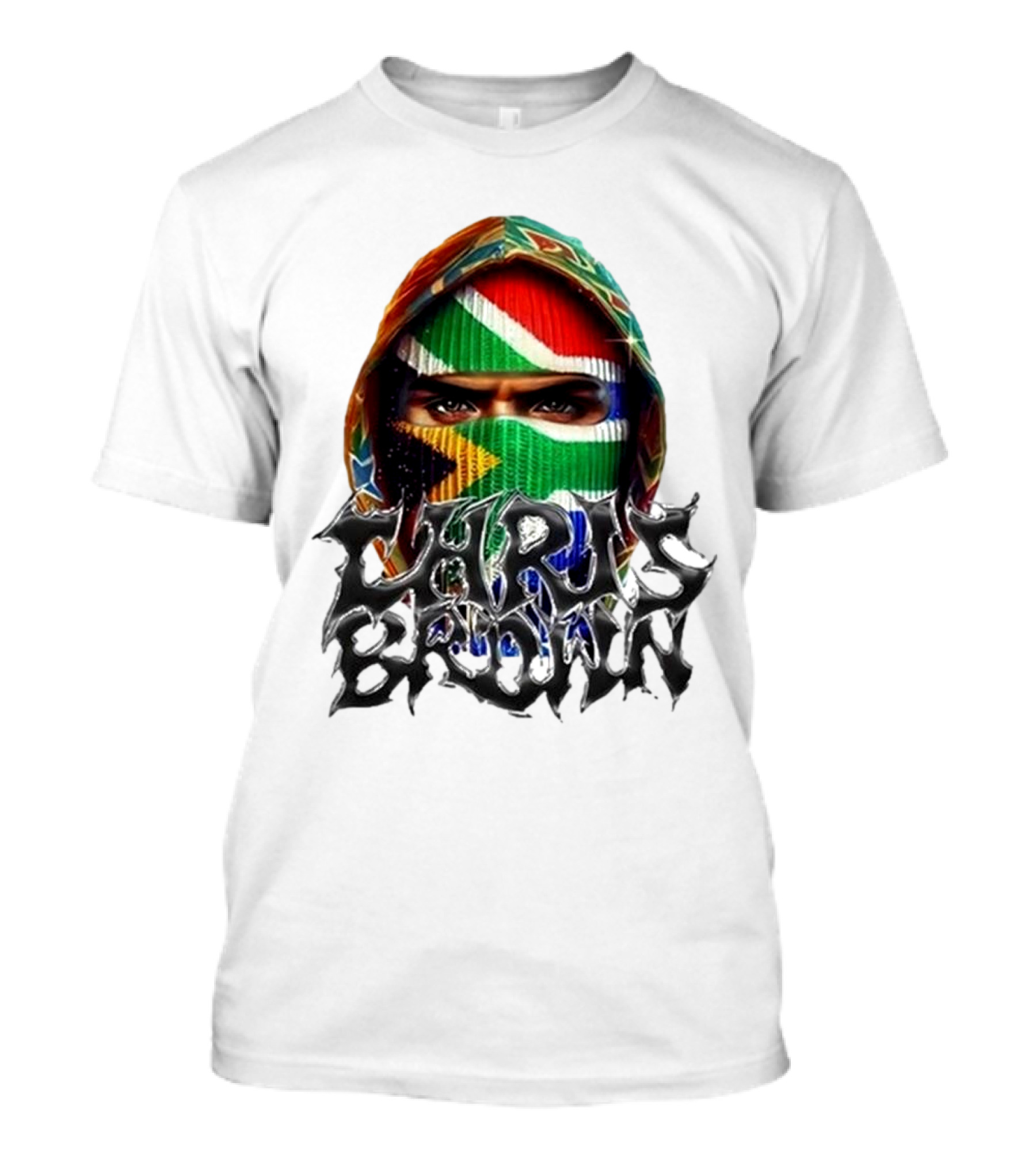 Chris Brown Breezy In South Africa Dec 15-16 2024 South African Flag Mask T-Shirt