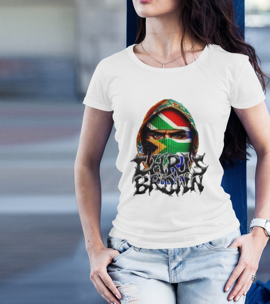 Chris Brown Breezy In South Africa Dec 15-16 2024 South African Flag Mask T-Shirt