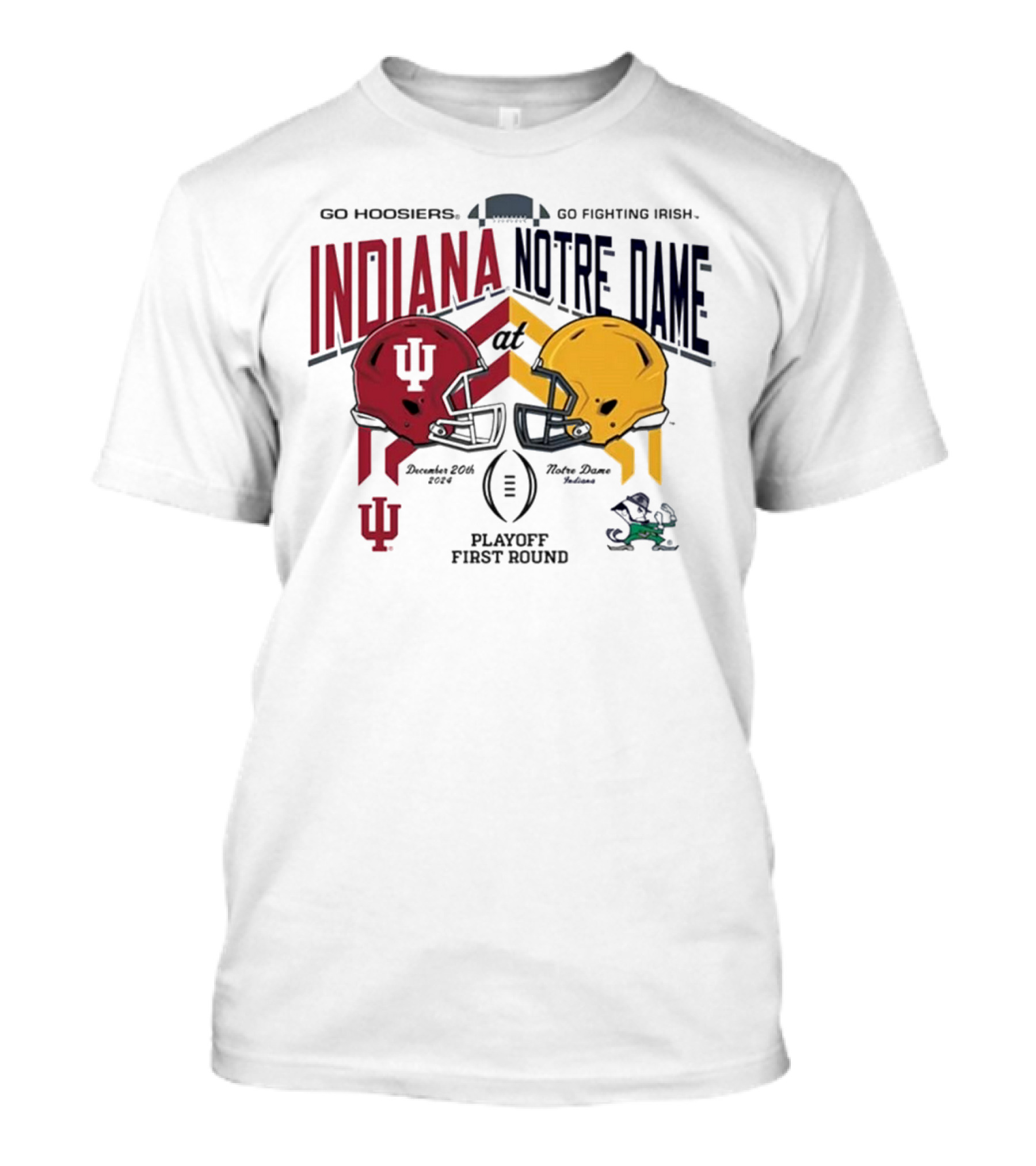 Go Hoosiers Go Fighting Irish Indiana At Notre Dame December 20th 2024 Playoff First Round T-Shirt