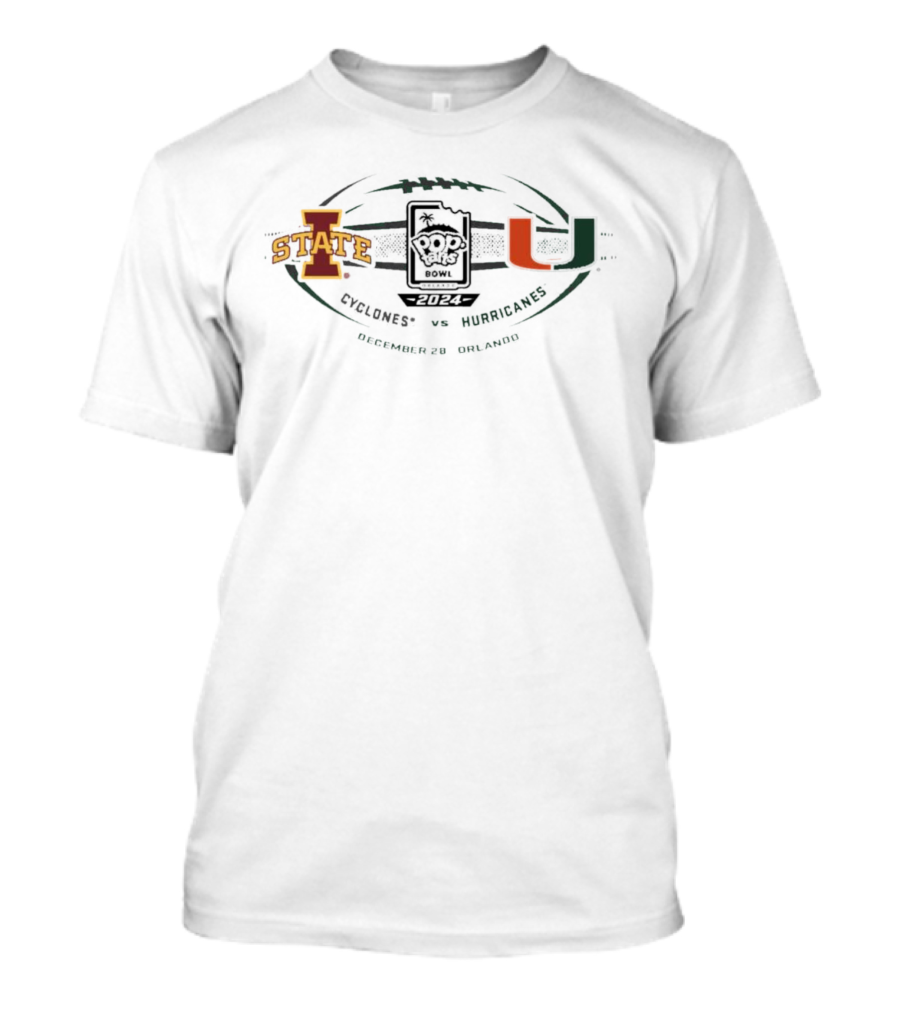 Pop Tarts Bowl 2024 Cyclones Vs Hurricanes December 28 Orlando Football Clash T-Shirt