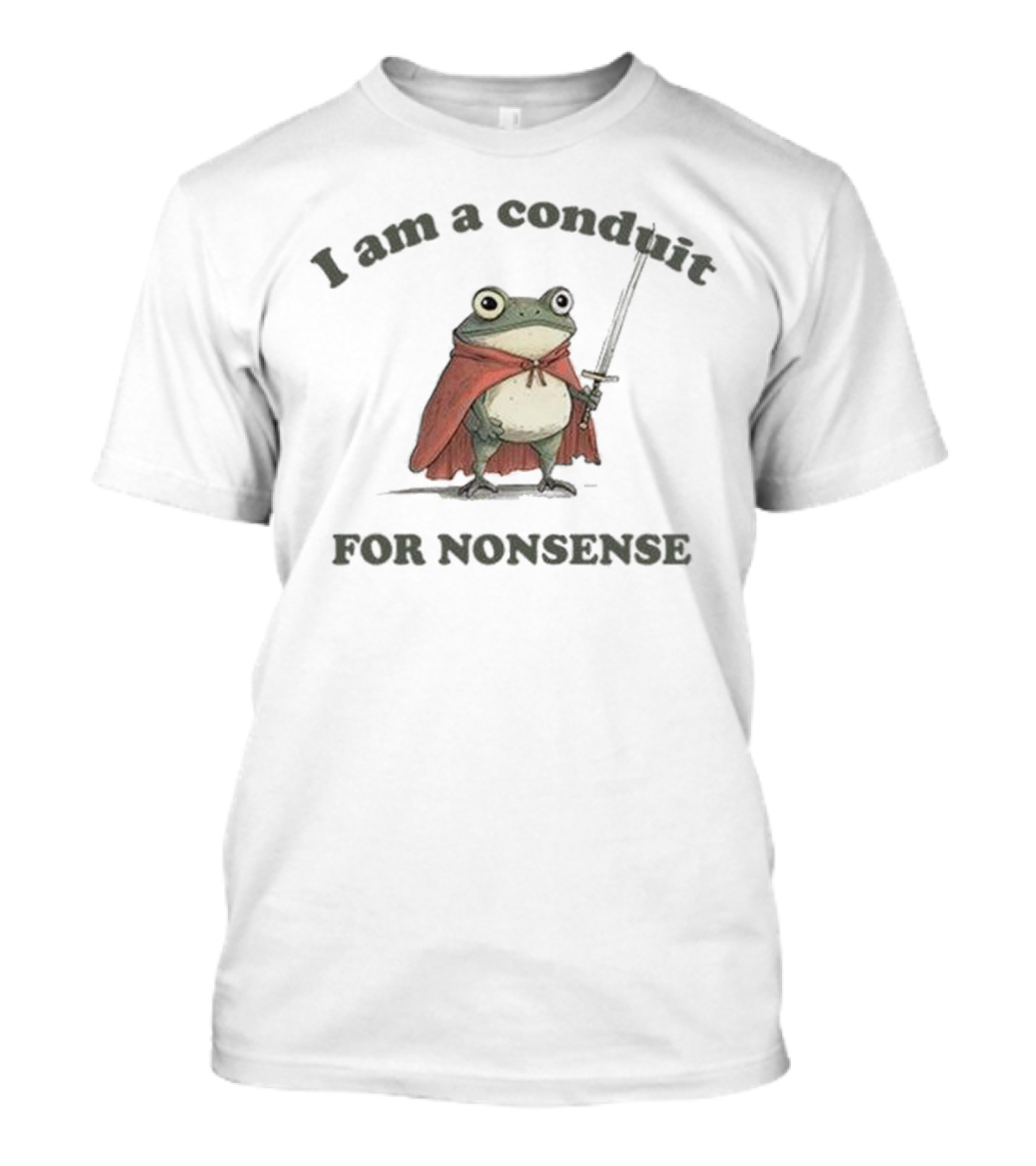 I Am A Conduit For Nonsense Frog With Cape And Sword T-Shirt