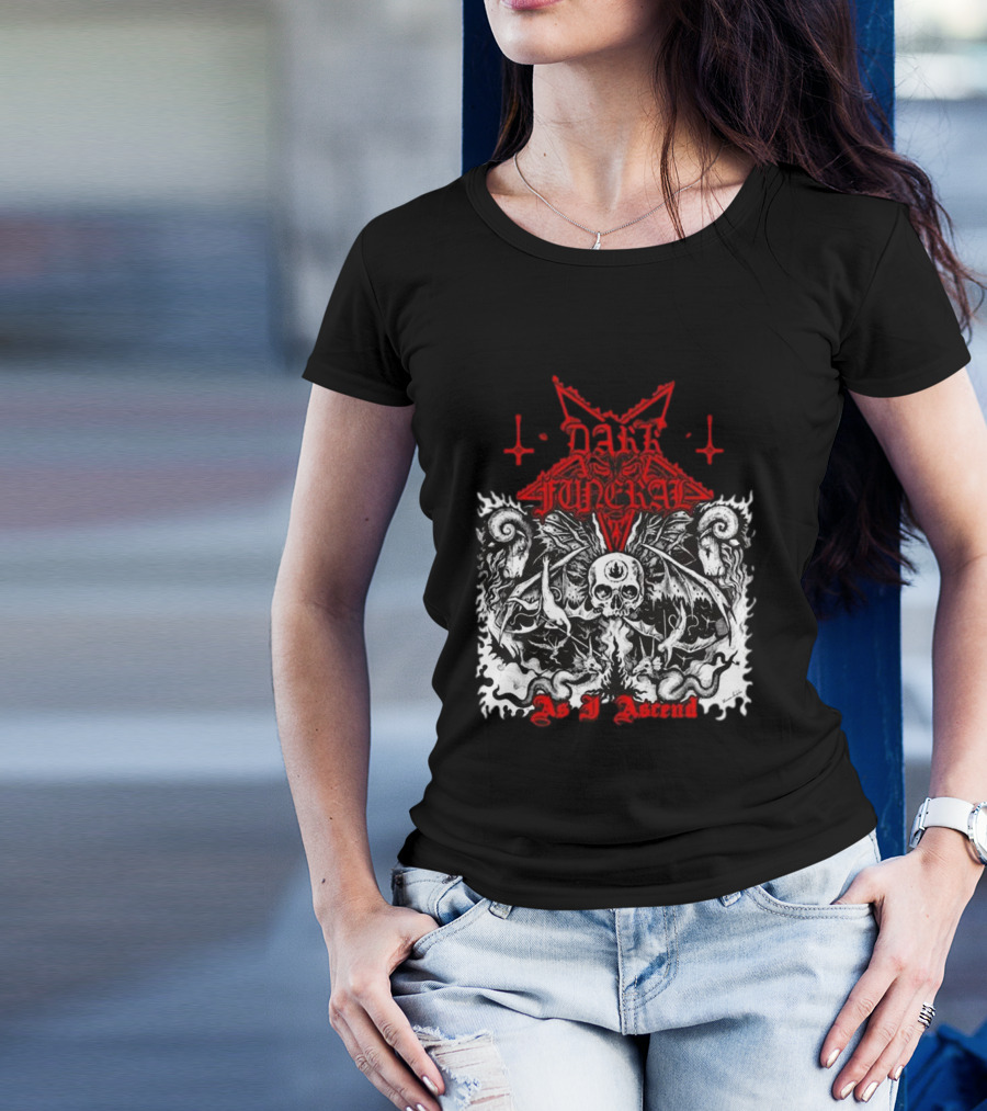 Dark Funeral As I Ascend Skull Bat Wings Gothic Symbolism T-Shirt