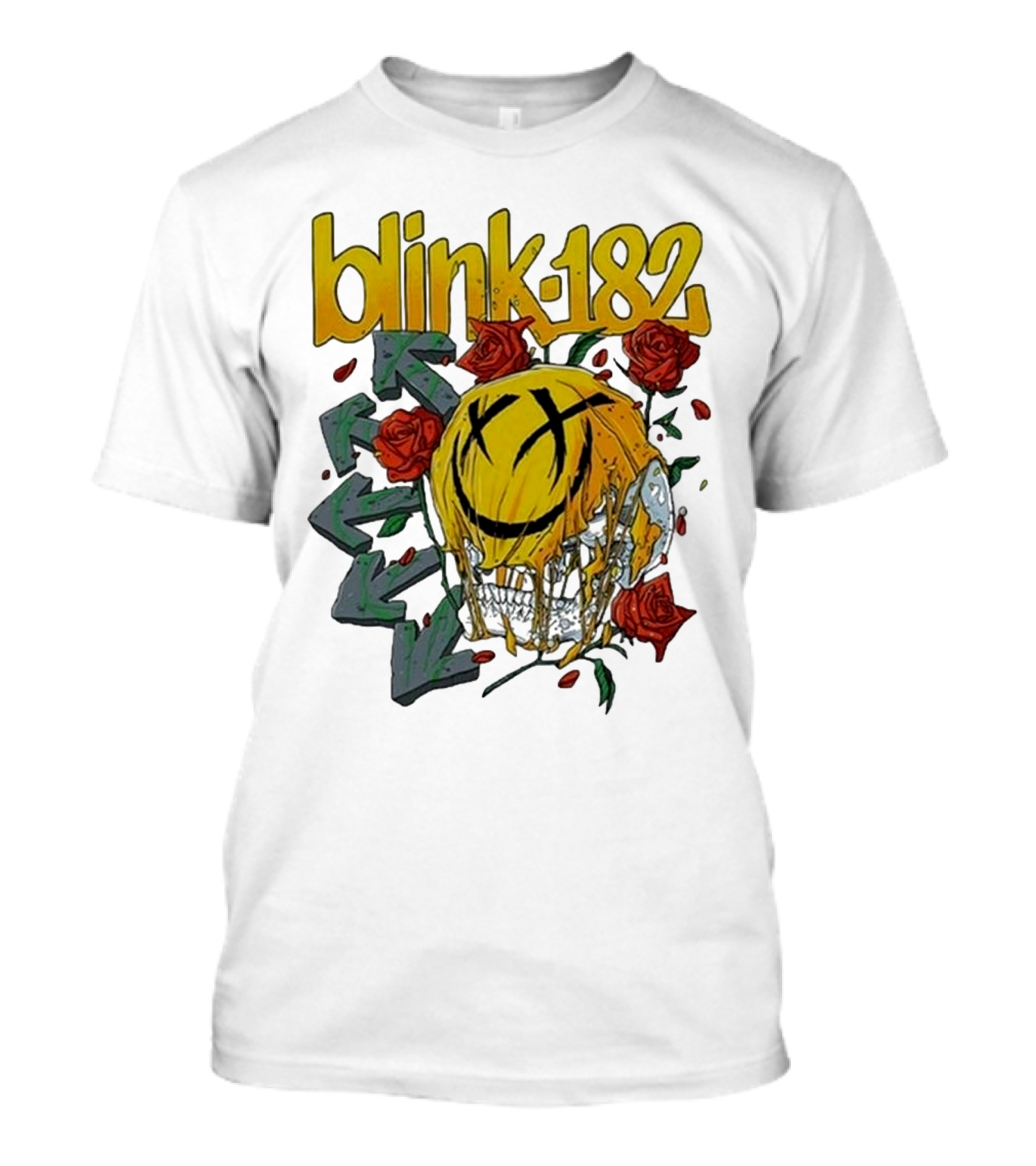Blink-182 Skull With Roses And Arrows T-Shirt