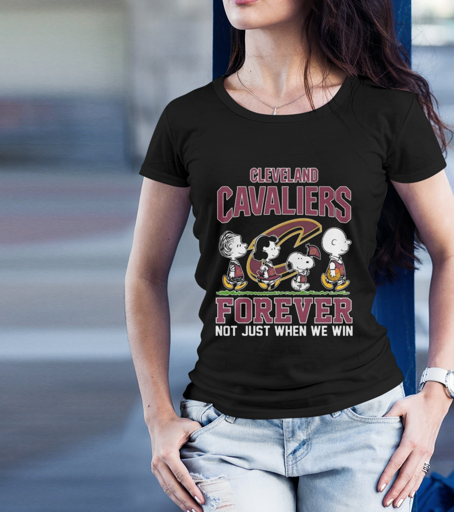 Cleveland Cavaliers Peanuts Characters Walking Forever Not Just When We Win T-Shirt