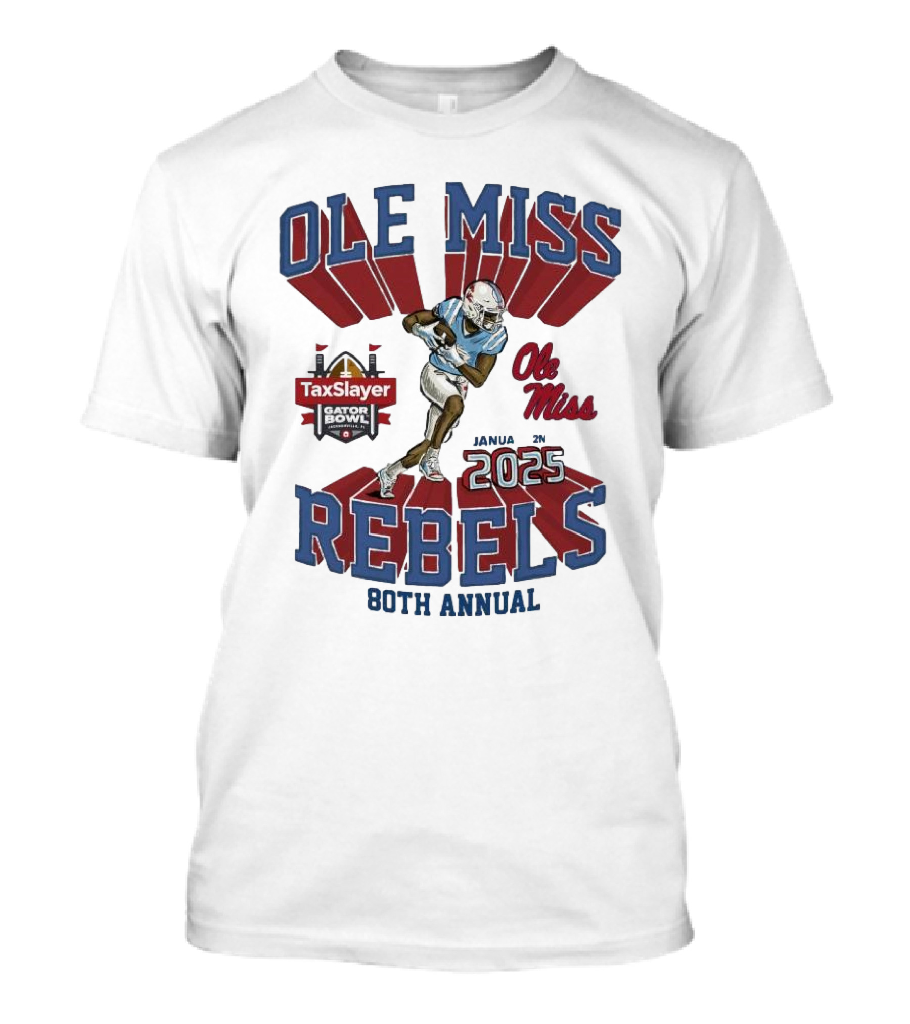 Ole Miss Rebels TaxSlayer Gator Bowl 2025 80th Annual T-Shirt