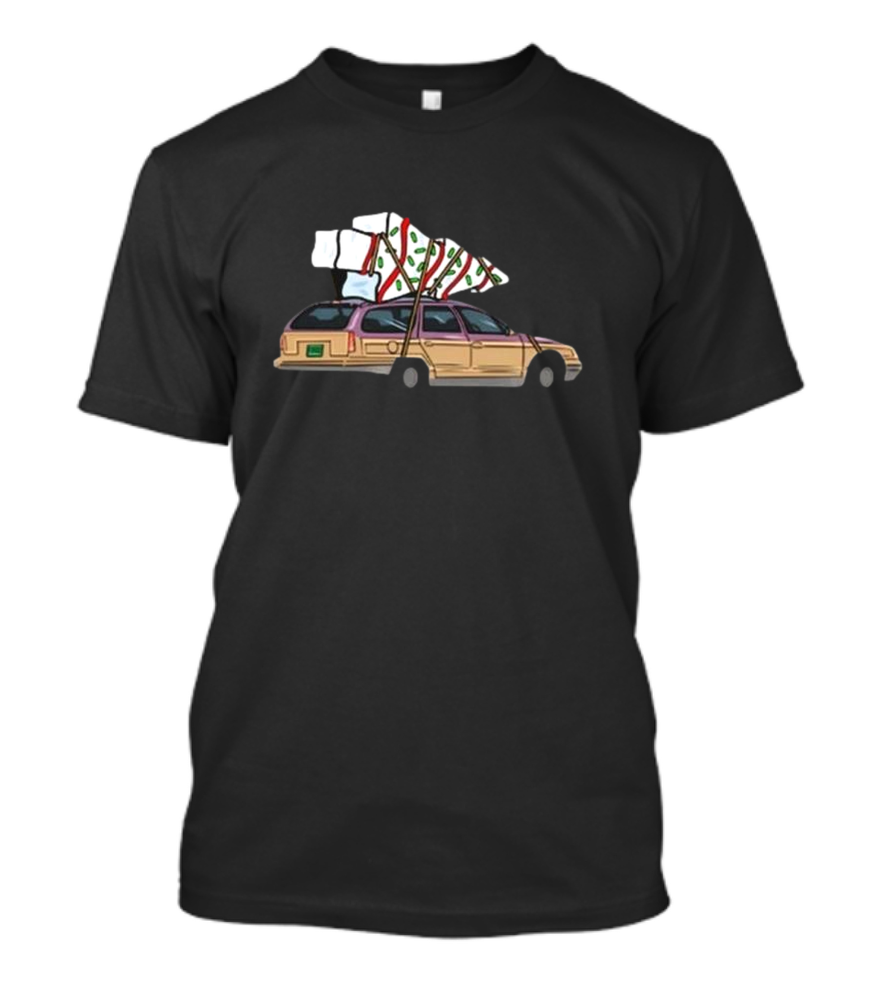 Barbell Voodoo Holiday Road Christmas Tree Station Wagon Adventure T-Shirt
