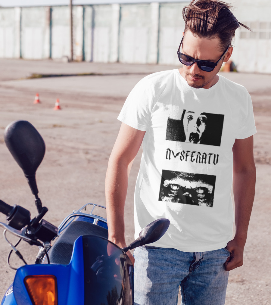 Nosferatu Horror Face Design With San Antonio Sharpist Influence T-Shirt