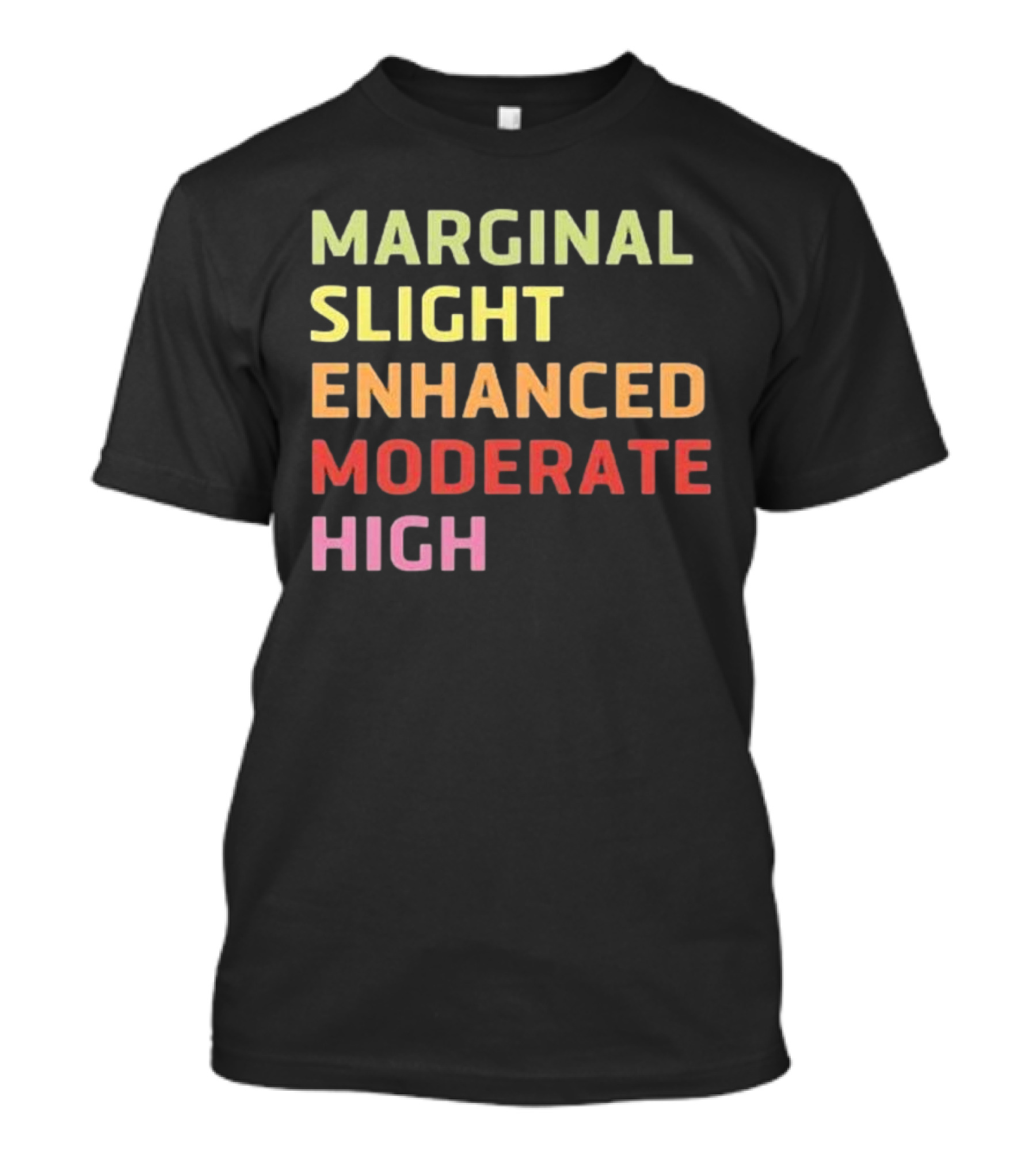 Marginal Slight Enhanced Moderate High Weather Forecast Warning Colors T-Shirt