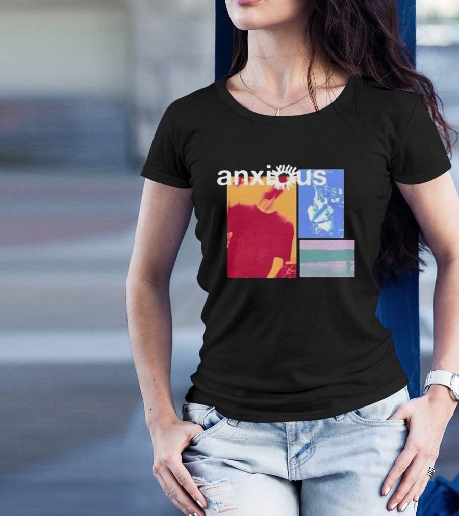 Anxious Red Blue Purple Collage T-Shirt
