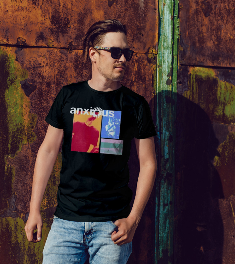 Anxious Red Blue Purple Collage T-Shirt