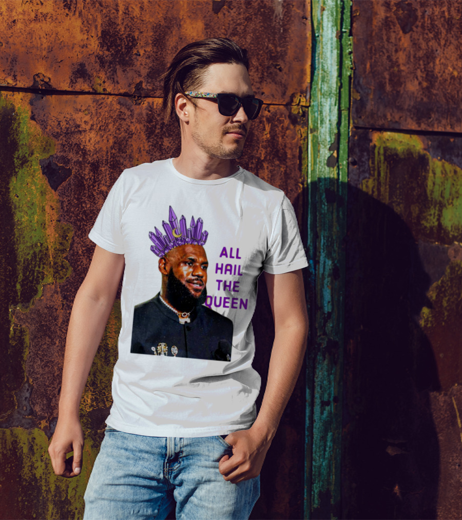 LeBron James All Hail The Queen Purple Crystal Crown T-Shirt