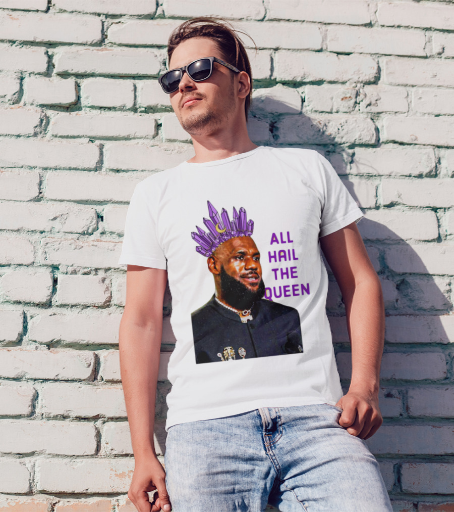 LeBron James All Hail The Queen Purple Crystal Crown T-Shirt