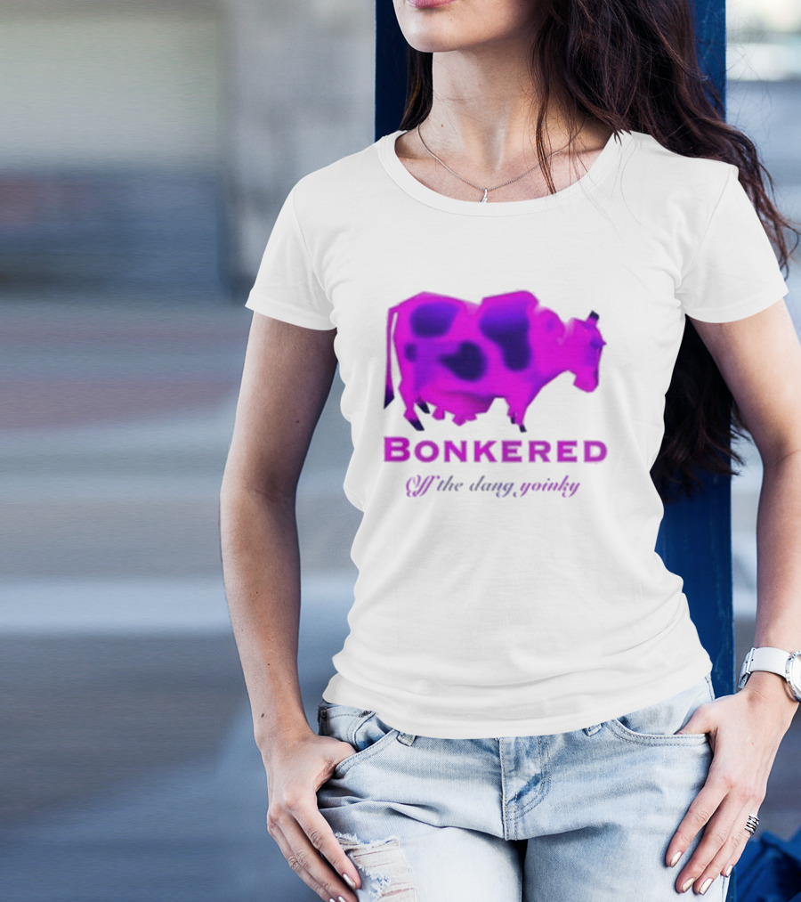 BONKERED Off The Dang Yoinky Purple Cow T-Shirt