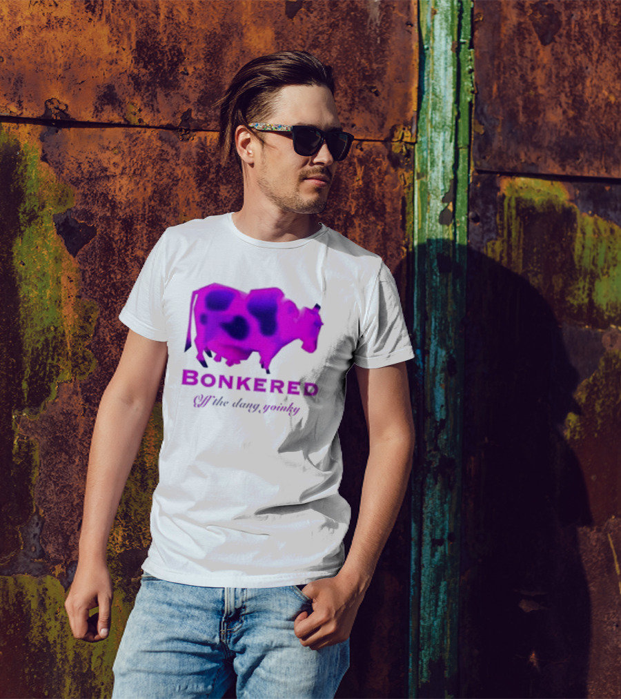 BONKERED Off The Dang Yoinky Purple Cow T-Shirt
