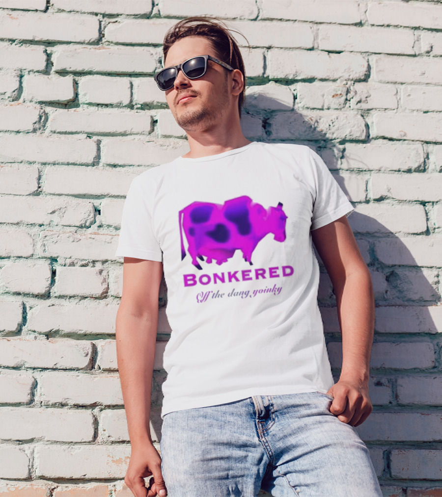 BONKERED Off The Dang Yoinky Purple Cow T-Shirt