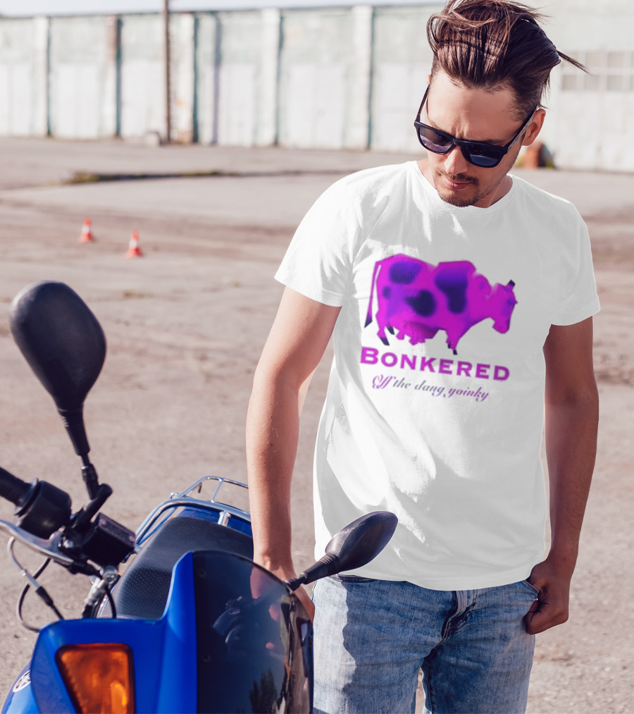 BONKERED Off The Dang Yoinky Purple Cow T-Shirt