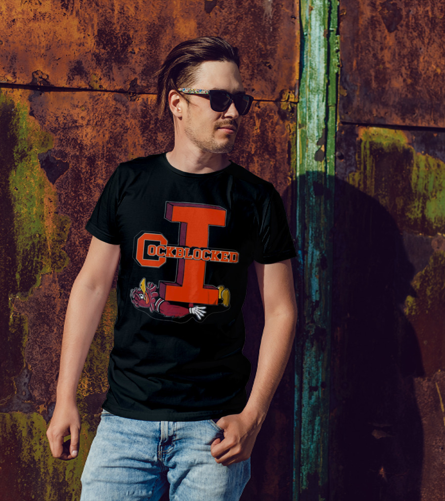 Cockblocked I Gamecock Under Illinois Block T-Shirt