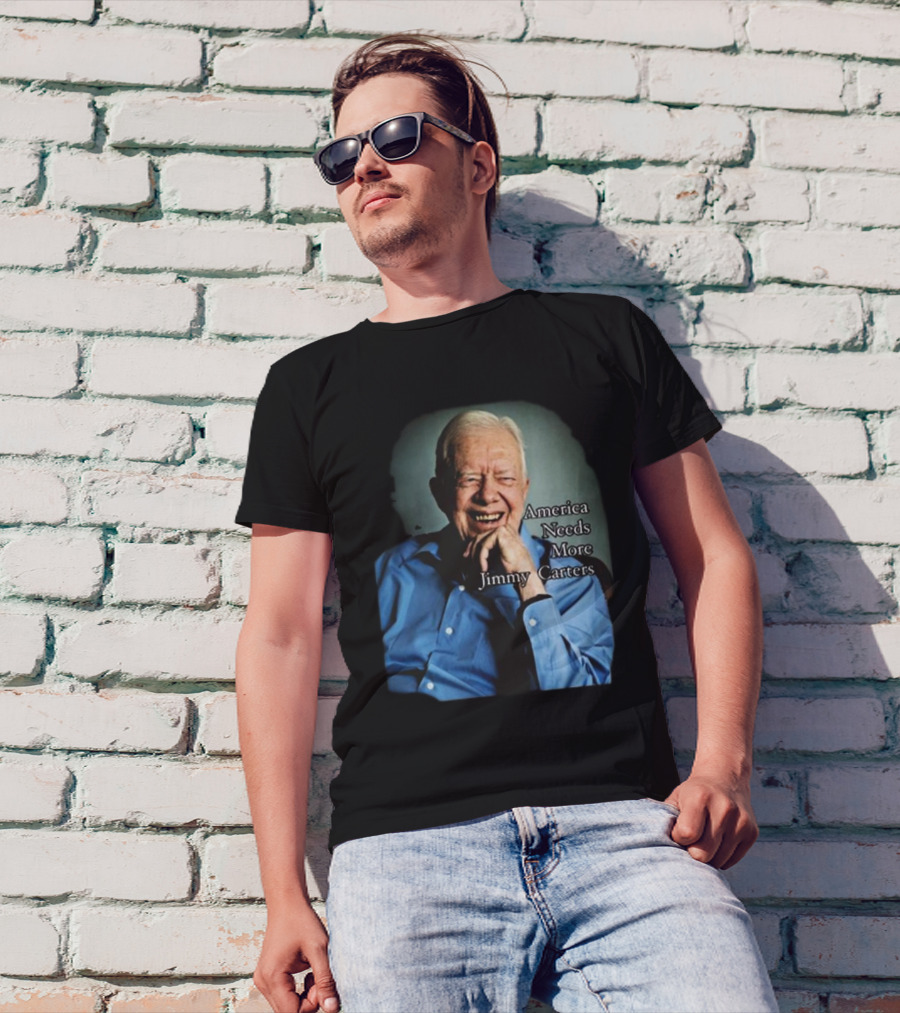 Norbert Leo Butz America Needs More Jimmy Carters Image With Smiling Elderly Man In Blue T-Shirt