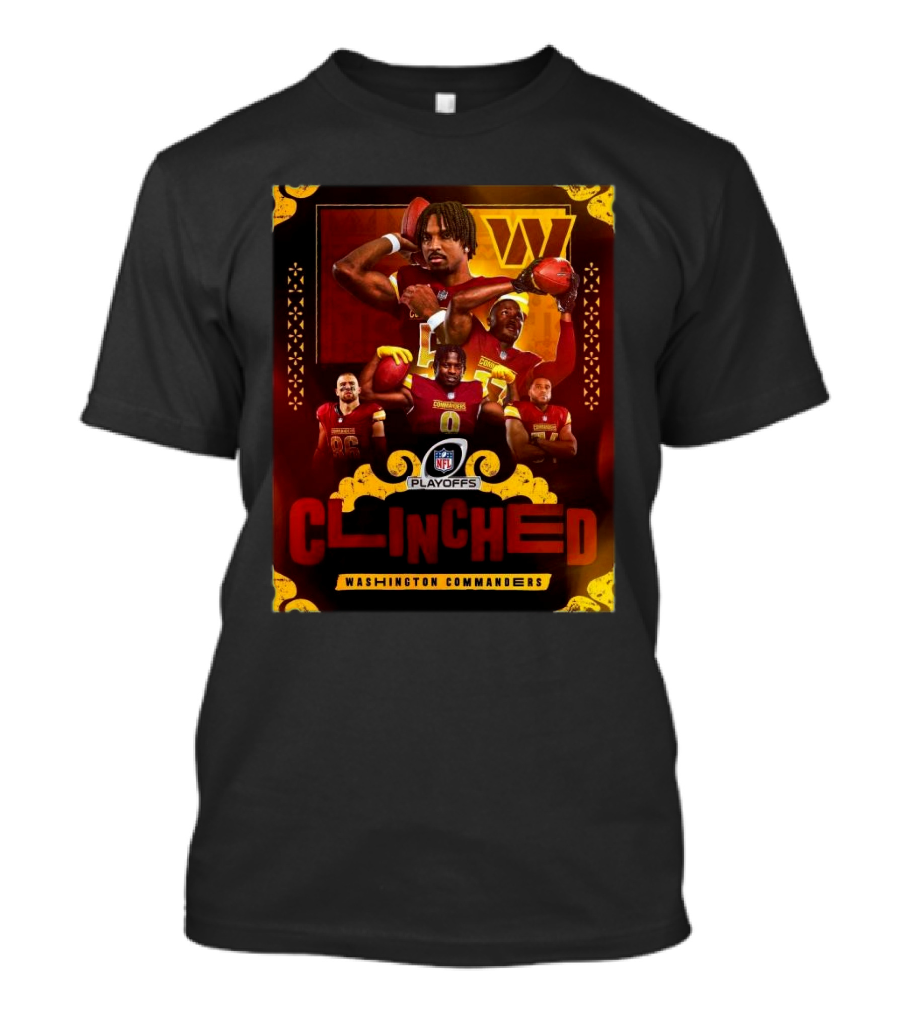 Washington Commanders NFL Playoffs Clinched 2024 Players T-Shirt