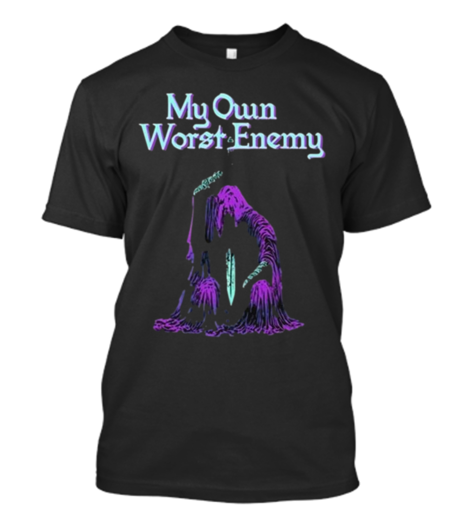 Raskolapparel My Own Worst Enemy Mysterious Hooded Figure With Sword T-Shirt