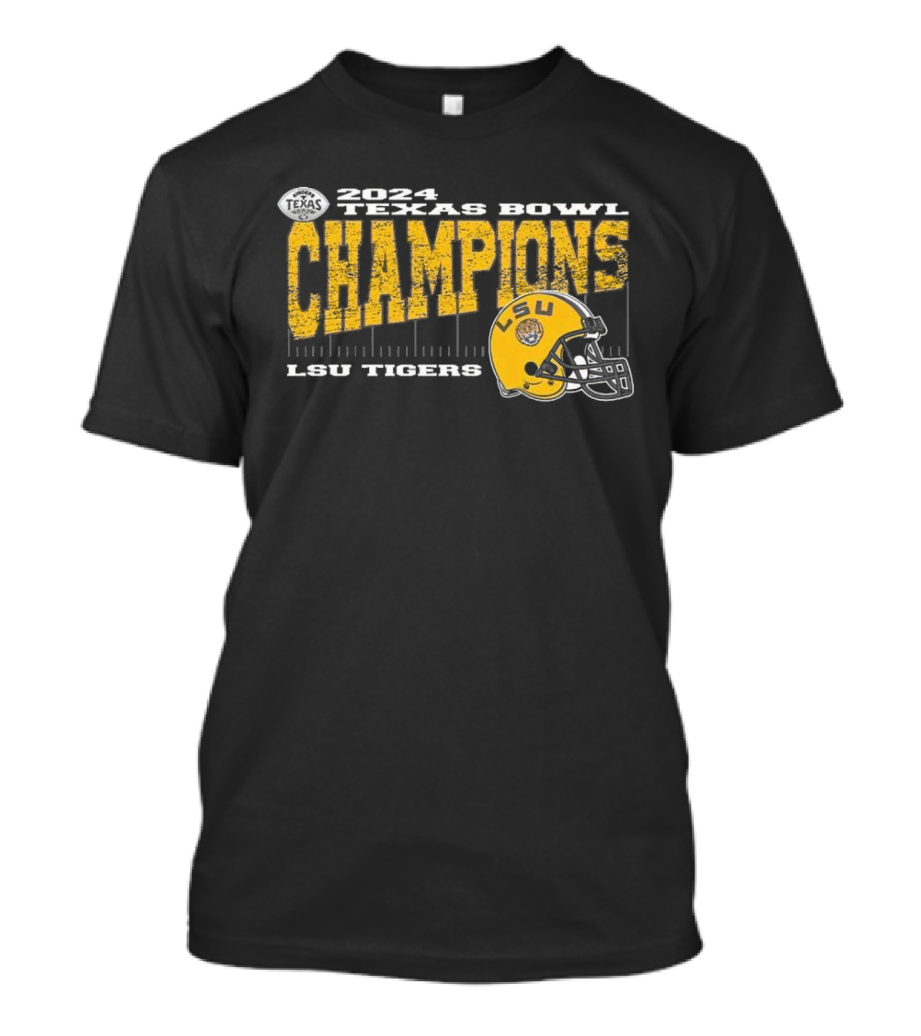LSU Tigers 2024 Texas Bowl Champions Vintage Style Helmet College Football T-Shirt