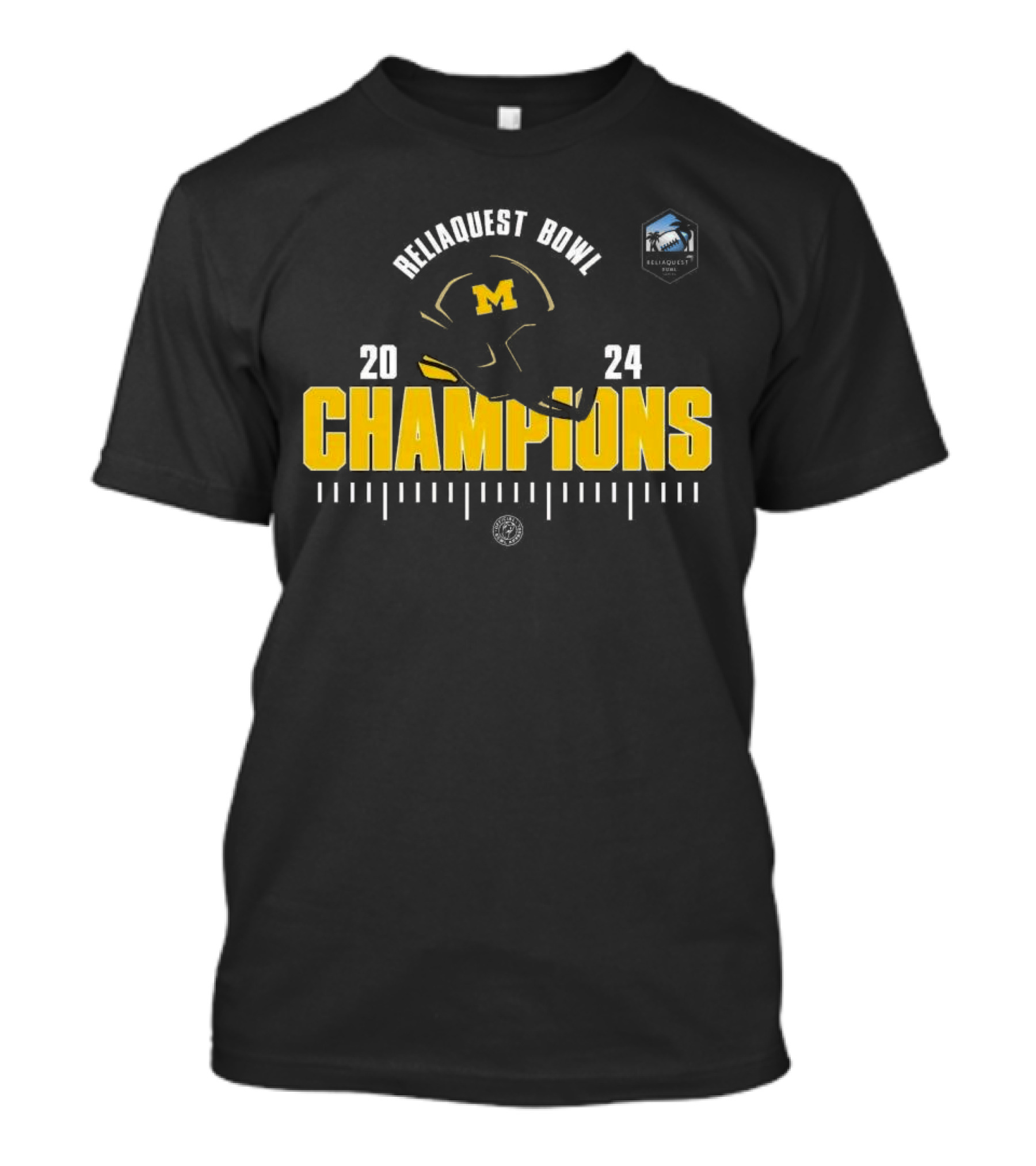 Michigan Wolverines 2024 Reliaquest Bowl Champions Football Season Classic T-Shirt
