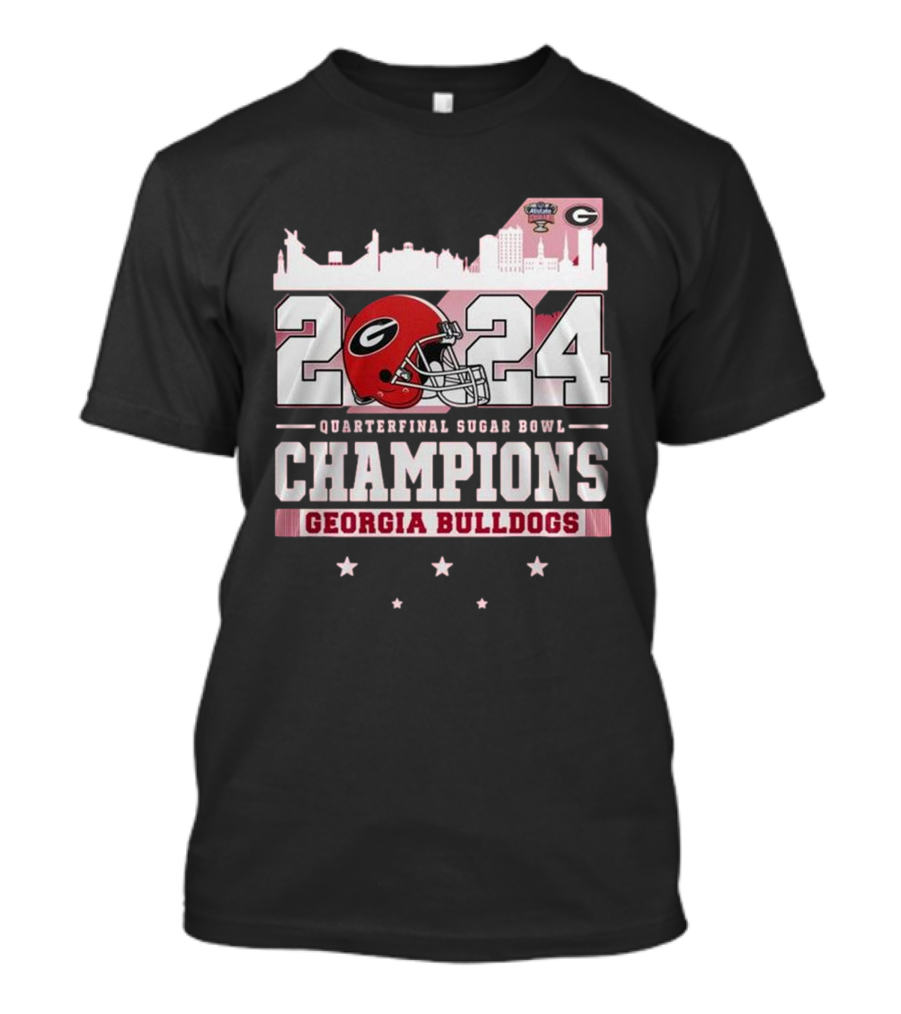 Georgia Bulldogs 2024 Quarterfinal Sugar Bowl Champions Skyline T-Shirt