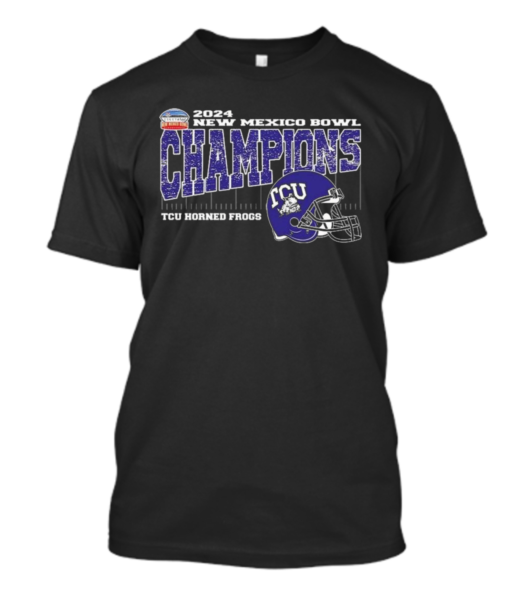 TCU Horned Frogs 2024 New Mexico Bowl Champions Vintage Style Helmet T-Shirt